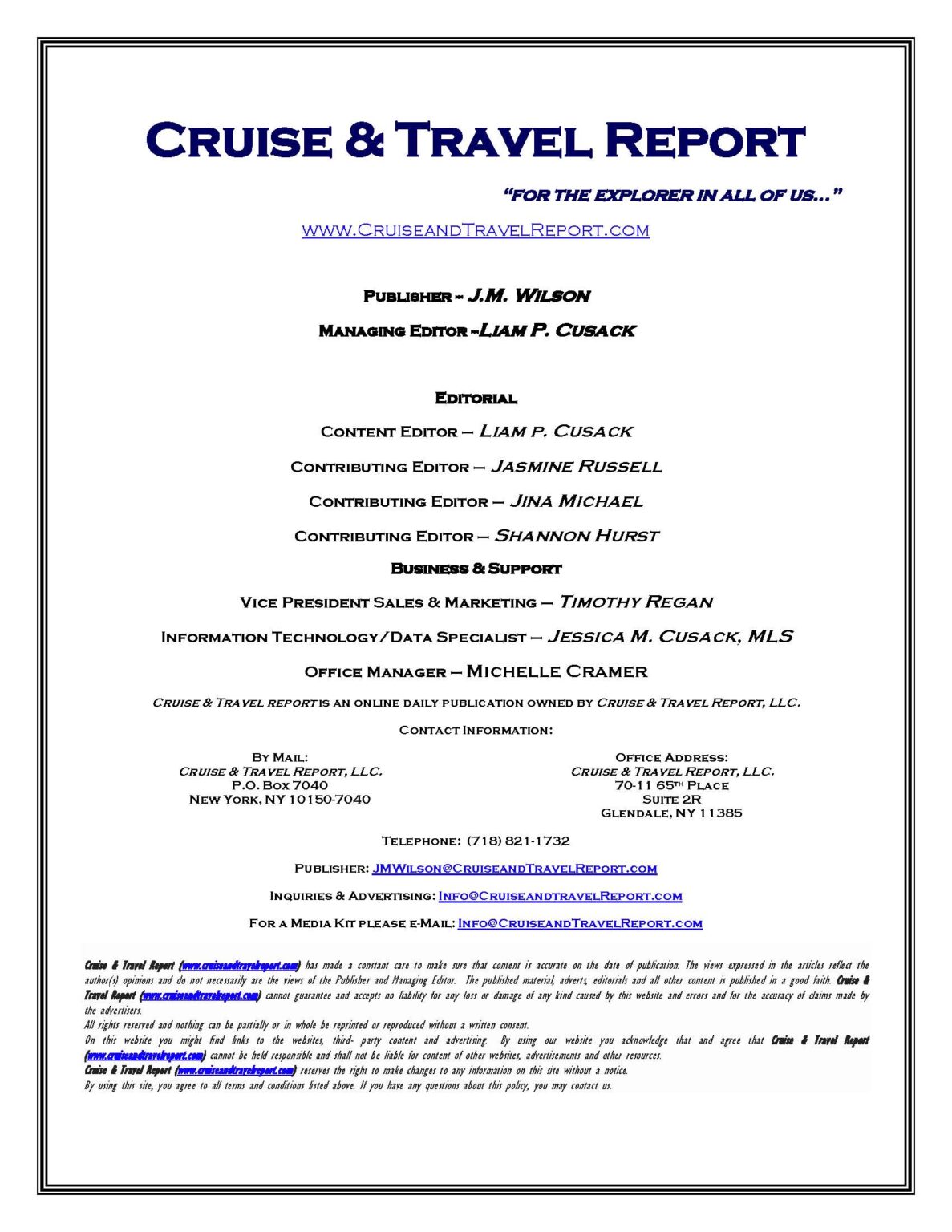 voyage report of ship